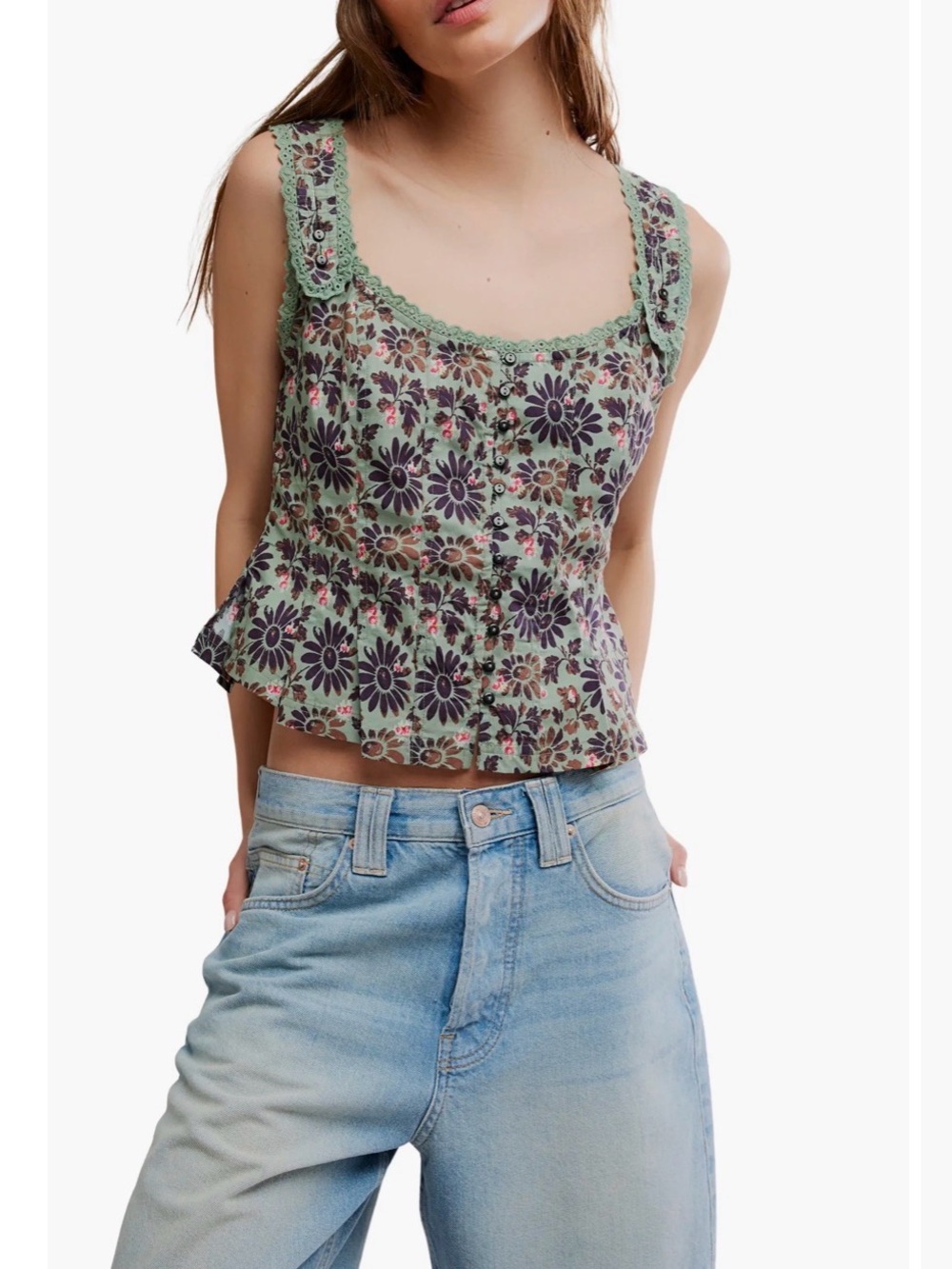 Free People Bridgette Corset Peplum Top Large